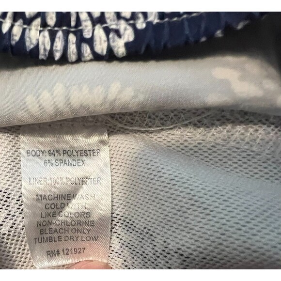 Johnny-O Half Elastic Swim Trunks Boys Size 8  Navy Print Unlined Water Shorts - Picture 8 of 9